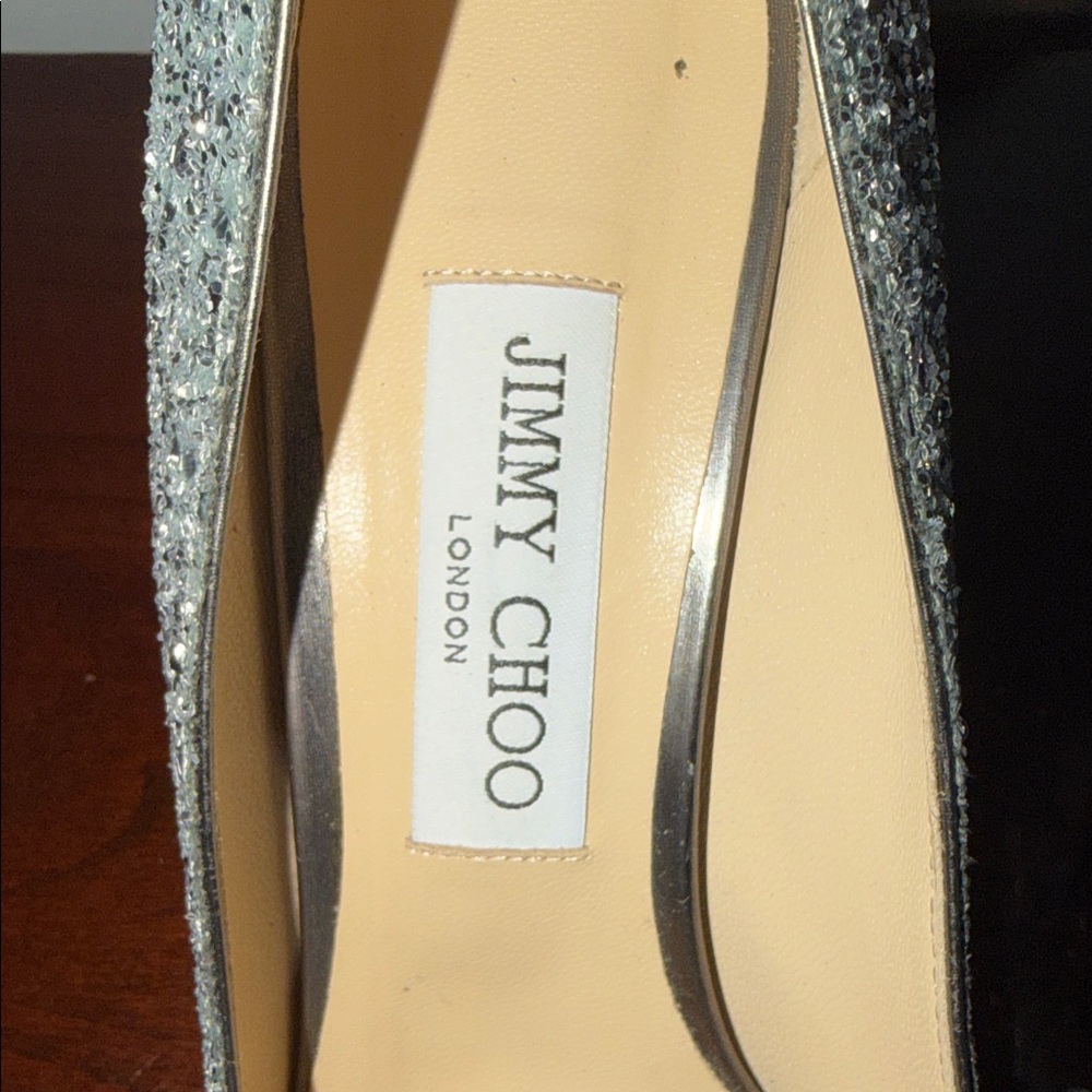 Jimmy Choo Glittering Silver and Black Heels - Picture 8 of 8